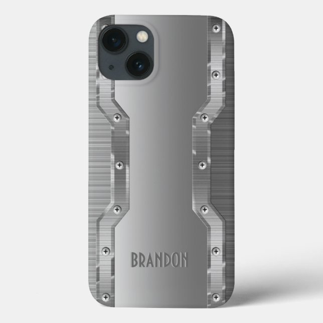 Monograma de Cinzas de prata metálica escovada (Verso)