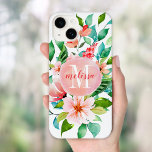 Monograma de Cor de Água Floral do Paraíso<br><div class="desc">Esta design giro e giro-capa de telefone apresenta flores tropicais coloridas a aquarelas. Use as ferramentas de design para personalizá-lo com seu nome de monograma e inicial em qualquer fonte e cores para corresponder ao seu estilo exclusivo. Escolha em qualquer um dos nossos estilos de caso para o seu dispositivo...</div>
