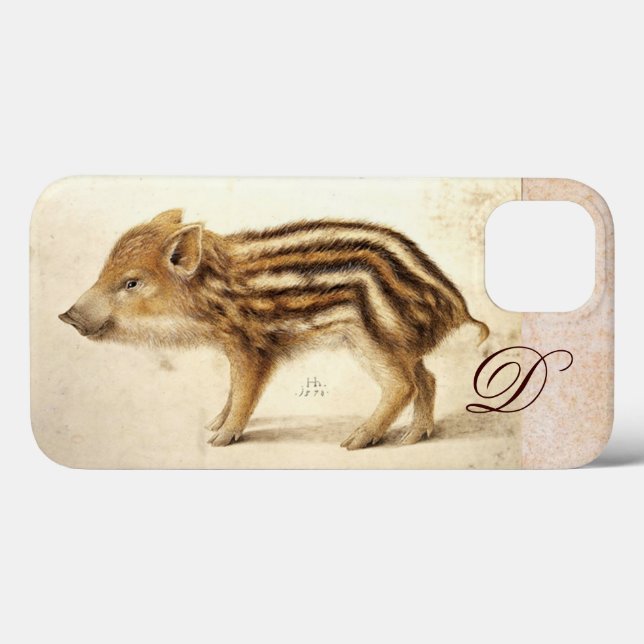 Monograma de Desenho de Animais WILD BOAR PIGLET (Verso (horizontal))