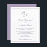Monograma de Dusty Roxo Convite de Casamento<br><div class="desc">O convite de casamento do estilo tradicional, com um design simples e clássico com seu monograma inicial e seus nomes em um dentro de caligrafia elegante de uma fronteira fina. Todos os elementos de design estão em roxo empoeirado sobre um fundo branco e podem ser alterados na ferramenta de edição...</div>