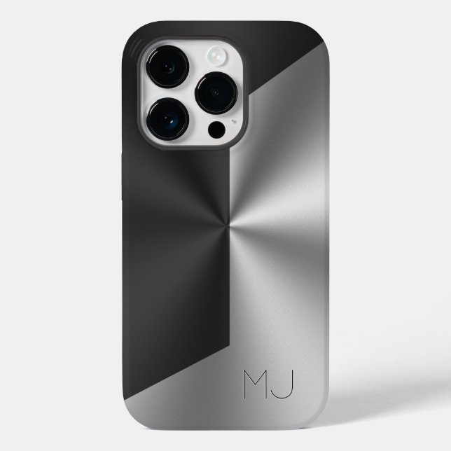 Monograma de ecrã dividido em cinzas e preto metál (Verso)