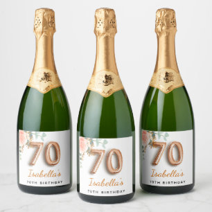 monograma de eucalipto com rosa de ouro floral de 