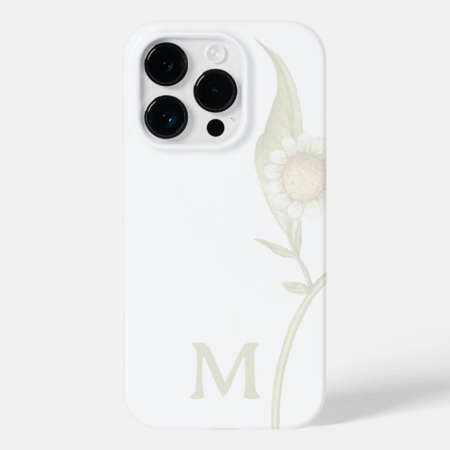 Monograma de Flor Minimalista Branco (Verso)