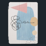 Monograma de Formas Azuis Cor-de-Rosa Abstrato mod<br><div class="desc">O design apresenta um grupo divertido de formas modernas de tipo minimalista abstrato em cor-de-rosa-claro,  azul e preto. Personalize o nome da escolha. Ideia de presente de excelente para todas as ocasiões.</div>