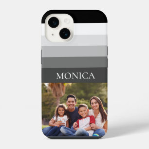 Monograma de Fotografias com Stripe Preta da Cinza