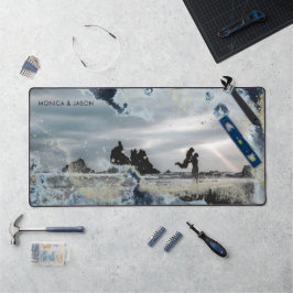 monograma de fotos casal das ondas aquáticas