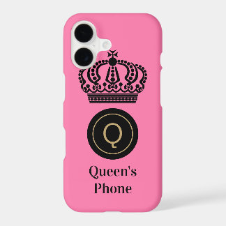 Monograma de fundo cor-de-rosa da Rainha Personali