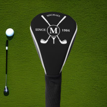 Monograma de Golfe Minimalista Personalizado Preto