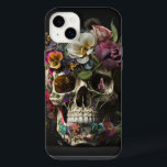 Monograma de Gótico de Crânio Floral<br><div class="desc">Lindas flores ao redor deste fazer de crânio humano é um lindo gráfico pagão de gótico. Perfeito para bruxas,  xamãs,  pagãs,  Norse,  punk,  wicca,  ocultista e aquelas para a feitiçaria. Personalize com o seu monograma inicial.</div>
