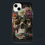 Monograma de Gótico de Crânio Floral<br><div class="desc">Lindas flores ao redor deste fazer de crânio humano é um lindo gráfico pagão de gótico. Perfeito para bruxas,  xamãs,  pagãs,  Norse,  punk,  wicca,  ocultista e aquelas para a feitiçaria. Personalize com o seu monograma inicial.</div>
