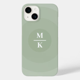 Monograma de Gradação de Círculo Minimalista Verde