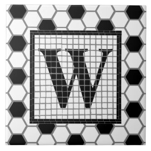 Monograma de Impressão de Azulejo Hexagonal