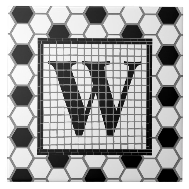 Monograma de Impressão de Azulejo Hexagonal (Frente)