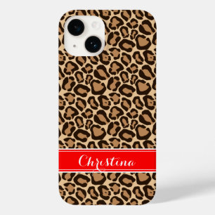 Monograma de Impressão de Leopardo Vermelho e Cast