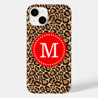 Monograma de Impressão de Leopardo Vermelho e Cast