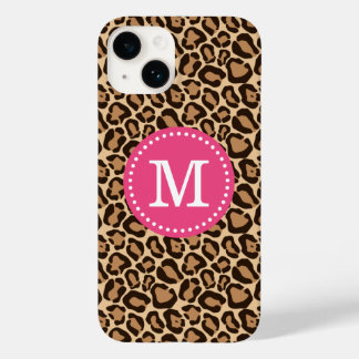 Monograma de Impressão Leopardo Rosa e Castanho