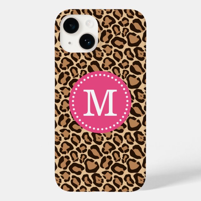 Monograma de Impressão Leopardo Rosa e Castanho (Verso)