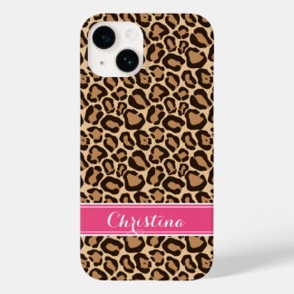 Monograma de Impressão Leopardo Rosa e Castanho