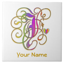 Monograma de J seu "azulejo conhecido do arco-íris