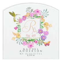 Monograma de Jardim Floral Branco