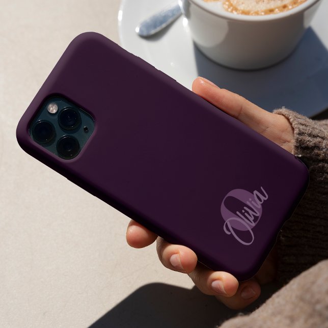 Monograma de Letra com Estilo Moderno Roxo Monocro (Criador carregado)