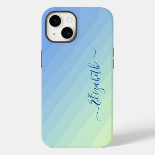 Monograma de Letra com Gradiente Azul e Amarelo