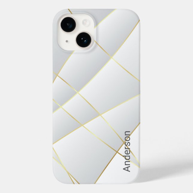 Monograma de Linha Retro Moderno Elegante (Verso)