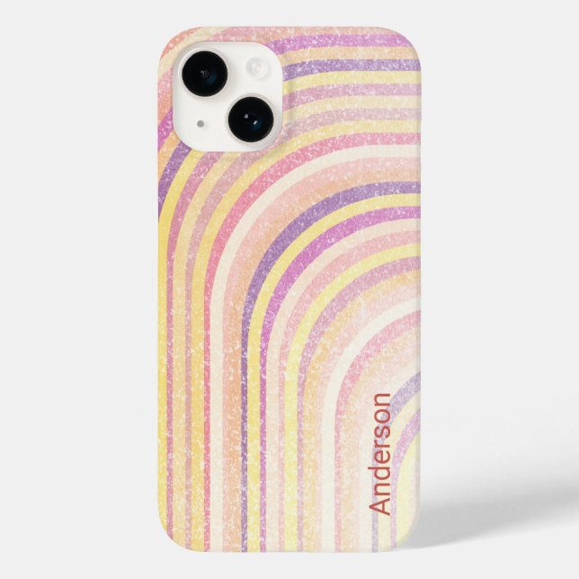 Monograma de Linha Retro Moderno Elegante (Verso)
