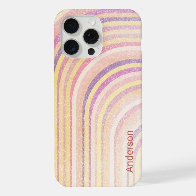 Monograma de Linha Retro Moderno Elegante (Verso)