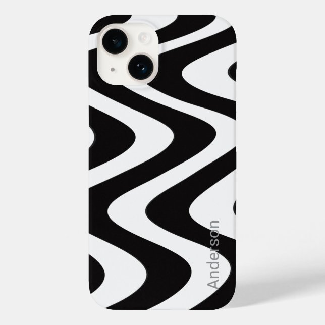 Monograma de Linha Retro Moderno Elegante (Verso)