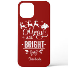 Monograma de Natal Moderno FELIZ E BRILHANTE Scrip