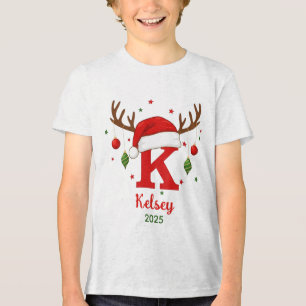 Monograma de Natal Personalizado K Chapéu de Papai