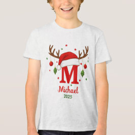 Monograma de Natal Personalizado M Chapéu de Papai