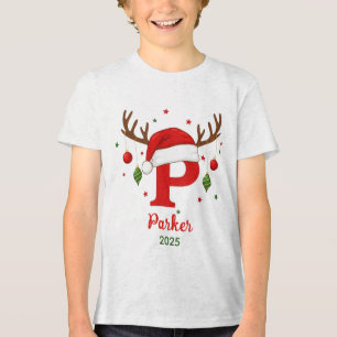 Monograma de Natal Personalizado P Chapéu de Papai
