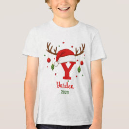 Monograma de Natal Personalizado Y com Chapéu de P