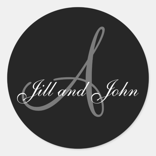 Monograma De Noite De Casamento Um Adesivo (Frente)