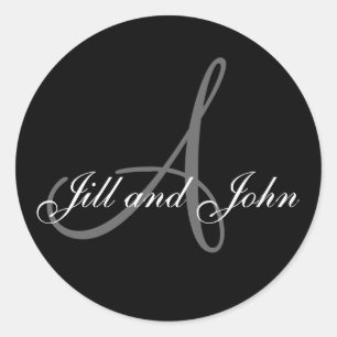 Monograma De Noite De Casamento Um Adesivo