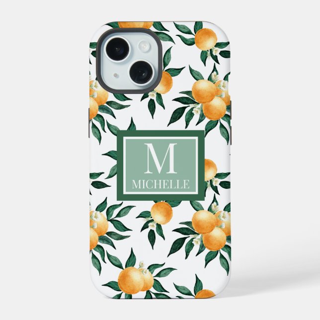 Monograma de Nome com Aquarela de Laranja e Citrin (Verso)