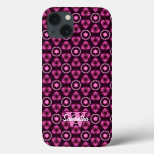 Monograma de Nome Personalizado de Padrão Rosa e 