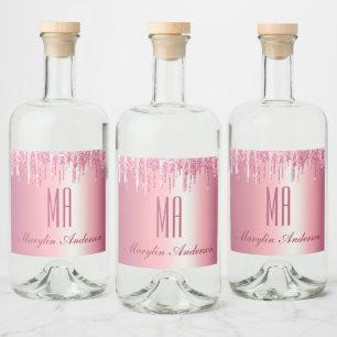 MONOGRAMA DE NOME PERSONALIZADO DO PINK GLITTER DR