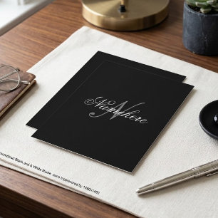 Monograma de Nome Personalizado Preto e Branco Úni