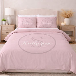 Monograma de Nome Personalizado Rosa Po dusty rose
