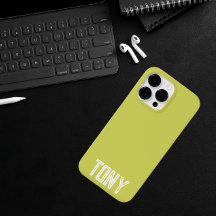 Monograma de nome personalizado verde amarelo sóli