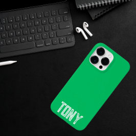 Monograma de Nome Personalizado Verde da Apple Sól