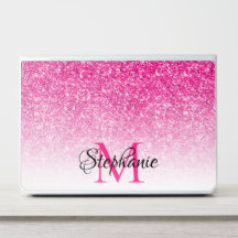 Monograma de Ombre Branco com Foto Rosa Quente Bok