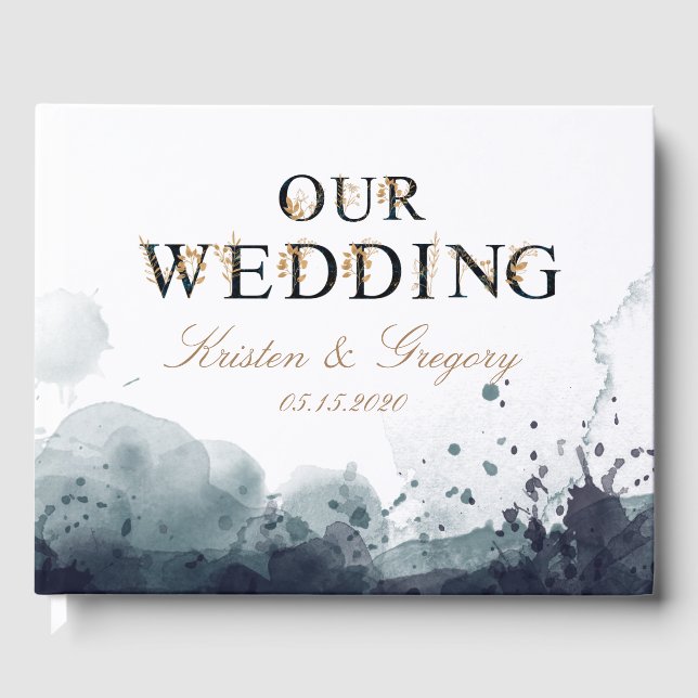 Monograma de ouro de água monograma livro de convi (Frente)