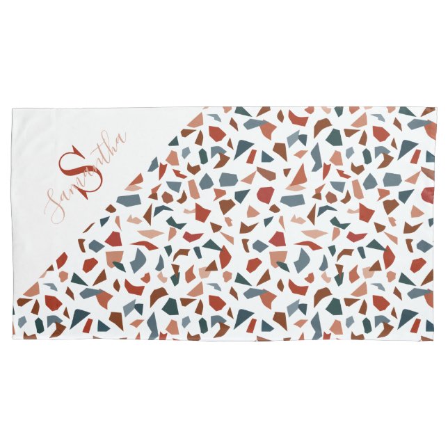 Monograma de Padrão Castanho Moderno (Frente)