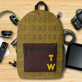 Monograma de Padrão Geométrico Moderno de Maze