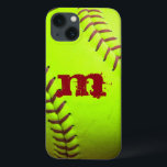 Monograma de Pitc Rápida Amarelo de Softball SAMSU<br><div class="desc">Softball Yellow Fast Pitch 8U 10U 12U 14U 16U Colégio Monograma inicial SAMSUNG S4 Case Personalizado</div>