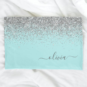 Monograma de Prata Leve Azul Aqua